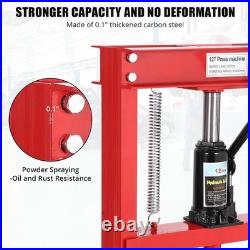 Heavy Duty Hydraulic Press H Frame Adjustable Table 12 Ton Press Plates