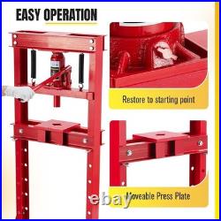 Heavy Duty Hydraulic Press H Frame Adjustable Table 12 Ton Press Plates
