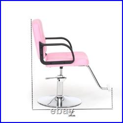 Heavy Duty Hydraulic Pump Barber Chair 360° Swivel Adjustable Height 350LBS Pink