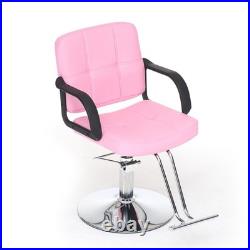 Heavy Duty Hydraulic Pump Barber Chair 360° Swivel Adjustable Height 350LBS Pink
