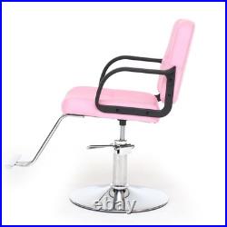 Heavy Duty Hydraulic Pump Barber Chair 360° Swivel Adjustable Height 350LBS Pink