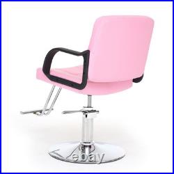 Heavy Duty Hydraulic Pump Barber Chair 360° Swivel Adjustable Height 350LBS Pink