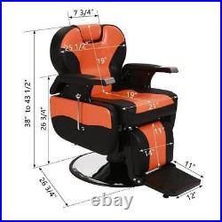 Heavy Duty Hydraulic Recline Barber Chair, Adjustable Salon Tattoo Beauty Chair