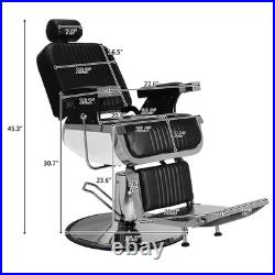 Heavy Duty Hydraulic Recline Barber Chair All Purpose Salon Spa Beauty Black