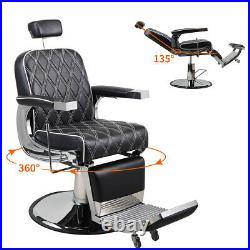 Heavy Duty Hydraulic Recline Barber Chair All Purpose Salon Styling Equipment