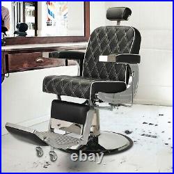 Heavy Duty Hydraulic Recline Barber Chair All Purpose Salon Styling Equipment