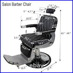 Heavy Duty Hydraulic Recline Barber Chair All Purpose Salon Styling Equipment