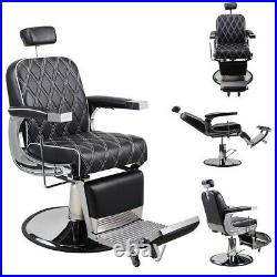 Heavy Duty Hydraulic Recline Barber Chair All Purpose Salon Styling Equipment