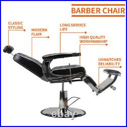 Heavy Duty Hydraulic Recline Barber Chair All Purpose Salon Styling Equipment