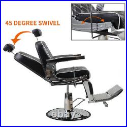 Heavy Duty Hydraulic Recline Barber Chair All Purpose Salon Styling Equipment