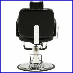 Heavy Duty Hydraulic Recline Barber Chair Black Tattoo Chair Salon Equipment