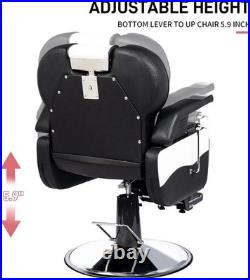 Heavy Duty Hydraulic Recline Barber Chair Height Adjustable Beauty Salon Chair
