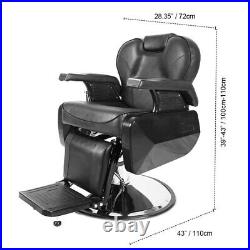 Heavy Duty Hydraulic Recline Barber Chair Salon Beauty Shampoo Styling Equipment