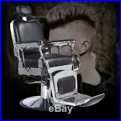 Heavy Duty Hydraulic Recline Barber Chair Salon Beauty Spa Shampoo Black Vintage