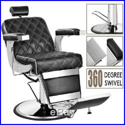 Heavy Duty Hydraulic Recline Barber Chair Salon Beauty Spa Shampoo Black Vintage