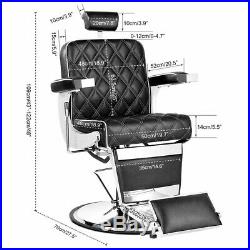 Heavy Duty Hydraulic Recline Barber Chair Salon Beauty Spa Shampoo Black Vintage