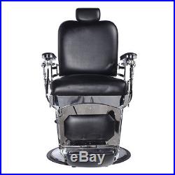 Heavy Duty Hydraulic Recline Barber Chair Salon Beauty Spa Shampoo Black Vintage