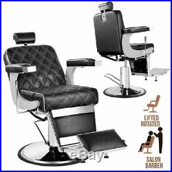 Heavy Duty Hydraulic Recline Barber Chair Salon Beauty Spa Shampoo Black Vintage