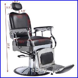 Heavy Duty Hydraulic Recline Barber Chair Salon Beauty Spa Shampoo Black Vintage