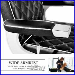 Heavy Duty Hydraulic Recline Barber Chair Salon Beauty Spa Shampoo Black Vintage