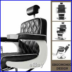 Heavy Duty Hydraulic Recline Barber Chair Salon Beauty Spa Shampoo Black Vintage