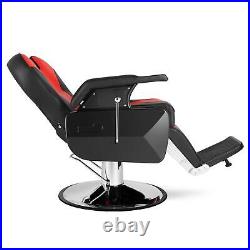 Heavy Duty Hydraulic Recline Barber Chair Salon Tattoo Beauty Chair Hair Cutting
