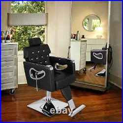 Heavy Duty Hydraulic Recline Barber Chair for Hair Stylist Tattoo Salon Beauty