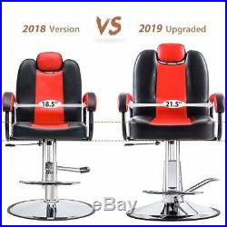 Heavy Duty Hydraulic Recline Barber Chair withExtra Larger Seat Salon Equipment