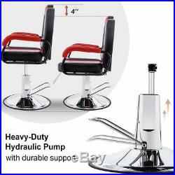 Heavy Duty Hydraulic Recline Barber Chair withExtra Larger Seat Salon Equipment