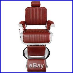 Heavy Duty Hydraulic Recline Red Barber Chair Salon Beauty All Purpose Equipment