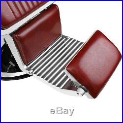 Heavy Duty Hydraulic Recline Red Barber Chair Salon Beauty All Purpose Equipment