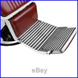Heavy Duty Hydraulic Recline Red Barber Chair Salon Beauty All Purpose Equipment