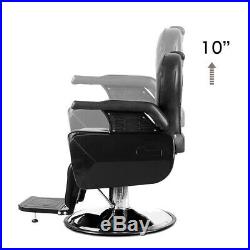Heavy Duty Hydraulic Recliner Barber Chair Salon Shampoo Styling Equipment Black