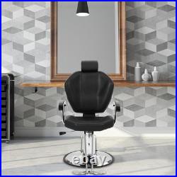 Heavy Duty Hydraulic Reclining Barber Chair 360 Degree Swivel for Hair Cutting