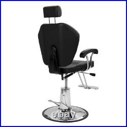 Heavy Duty Hydraulic Reclining Barber Chair 360 Degree Swivel for Hair Cutting