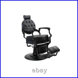 Heavy Duty Hydraulic Reclining Barber Chair Black Tufted New