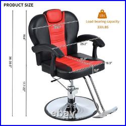 Heavy Duty Hydraulic Reclining Barber Chair Salon Chair Hair Stylist Chair 330lb