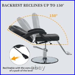 Heavy Duty Hydraulic Reclining Barber Chair Salon Chair Tattoo Chair 330lbs