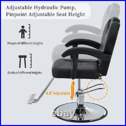 Heavy Duty Hydraulic Reclining Barber Chair Salon Chair Tattoo Chair 330lbs