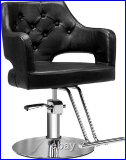 Heavy Duty Hydraulic Salon Chair with Iron T-Shape Footrest, 330lbs Capacity New