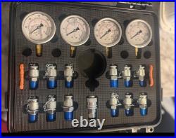 Heavy Duty Hydraulic Test Set 600bar Meters 13Adaptors 14Connectors READ DESC