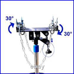 Heavy Duty Hydraulic Transmission 2-Stage Floor Jack Stand with Foot Pump Blue