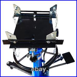 Heavy Duty Hydraulic Transmission 2-Stage Floor Jack Stand with Foot Pump Blue