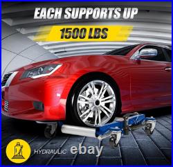 Heavy Duty Hydraulic Vehicle Dolly Cart 3000lb Capacity with 360° Swivel Casters Heavy Duty Hydraulic Vehicle Dolly Cart 3000lb Capacity with 360° Swivel Casters