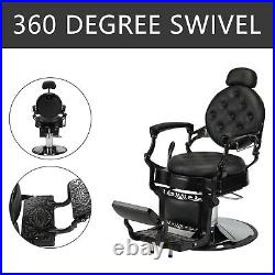 Heavy Duty Hydraulic Vintage Barber Chair Reclining Salon Beauty Spa Equipment