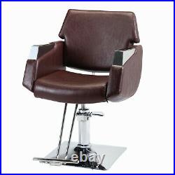 Heavy Duty Leather Barber Chair Hair Styling Salon Comfortable Backrest Armrest