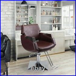 Heavy Duty Leather Barber Chair Hair Styling Salon Comfortable Backrest Armrest