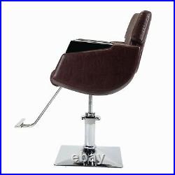 Heavy Duty Leather Barber Chair Hair Styling Salon Comfortable Backrest Armrest