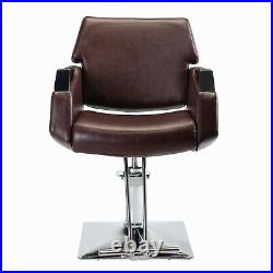 Heavy Duty Leather Barber Chair Hair Styling Salon Comfortable Backrest Armrest