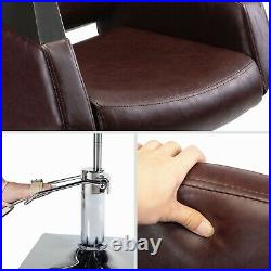 Heavy Duty Leather Barber Chair Hair Styling Salon Comfortable Backrest Armrest